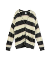 UNISEX ボーダーシャギーカーデ