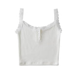 Lilac Lace Button Tank Top 231646396