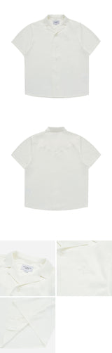 [24SS] シンボルロゴサテンショートスリーブシャツ WHITE
