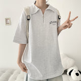 アトレカラーハーフジップショートスリーブTシャツ (3 colors) H&L
