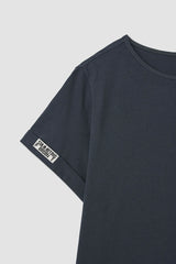 %% ロゴロールアップTシャツ / チャコール