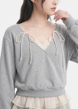 Rosie Ribbon Frill Layered Sweatshirt