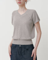 [MADE] New oven V-neck linen short sleeve knit