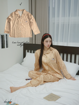 gold silk dot pajama set