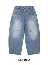 Pet Curved Button Denim Pants