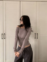 Loana Back Corset One-off  Shoulder T-shirt