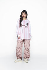 25SS ナイロンパラシュートウーマンズパンツ パステルピンク