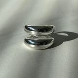 [925silver] Double bold layer ring