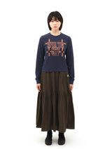 ベーシックサファリフリルマキシスカート (BROWN)