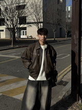 ROOM LEATHER PADDED JACKET