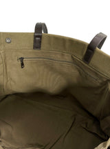 vintage olive cotton & leather L bag