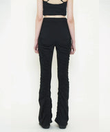 FLARE GATHER SLACKS PANTS