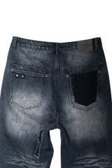 DESTROYED PAINTING WASHED DENIM (BLACK)