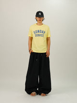 NAスラブ サンデー レタリング ハーフ Tシャツ