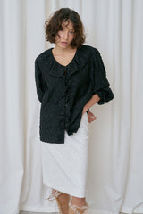 Flor frill blouse_black