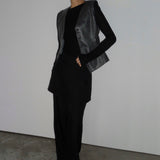 Button Leather Vest - 2colors