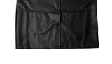Tsurem Button Collar Half Leather Jacket