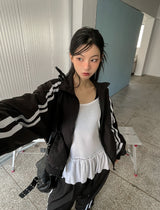 Tudi ダイアゴナル トラック ナイロン ウィンドジャンパー