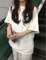 ロックルーズフィットハーフ半袖ニット(2c)