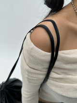 (SOFT-FIT/FALL EFFORTLESS CHIC) ソフトロングスリムボディシャーピングオフショルダーニット