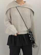 Shoulder collar loose knitwear