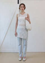 Jeanne Lace Flower Shoulder Bag_White