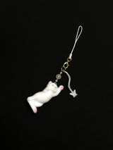 Cotton candy cat keyring