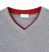 Ladies Layered V-Neck Short Sleeve T-Shirt