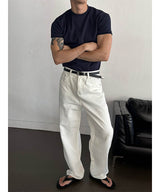 [4SEASON] ショルダーラインセミマッスルフィットTシャツ(4color)