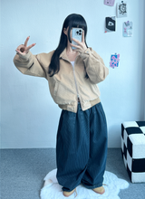 カラーコーデュロイガーデン2ウェイパディングジャンパー💙💛 - 2 カラーズ