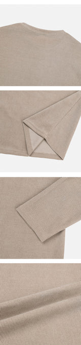 Crop waffle long sleeves(3color)