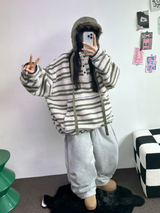 フリース❤リベットツーピンタックロングパンツ🖤🤍🩶3カラー