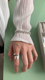 Silver ball@ball@ball bracelet