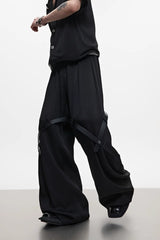 Textured Belted Suit Trousers