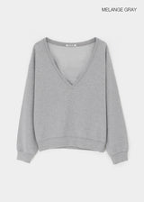 [B-BASIC] ミッドスウェットディープVネックスウェットシャツ