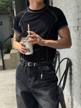 ステッチポイントマッスルフィットTシャツ(4color)