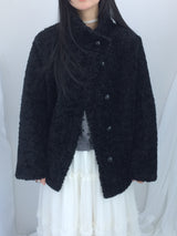highneck puffy fur jacket