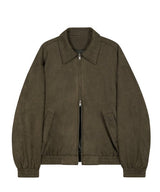 87-STAN009 [Vegan Suede] Standard Blouson Suede Jacket KHAKI