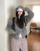 Moa Two Way Check Hood Zip-Up