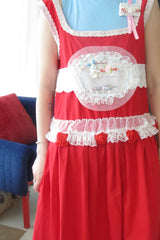 Red rose vest skirt