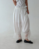 Lace Capri Balloon Wide Pants