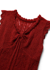 Ribbon sleeveless knit_red