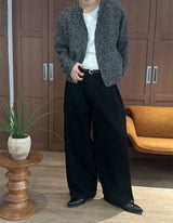[Unisex] バックストラップワイドデニムパンツ(2color)