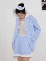 "Starfish pearl"  ホットフィックスストライプシャツ パンツスーツ