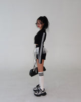 Track zip-up shorts two-piece set