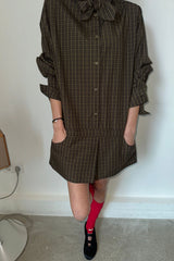 LOW LINE CHECK JUMPSUIT_BROWN