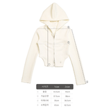 SWAN LAKE CROP 2WAY ZIP UP HOODY CREAM