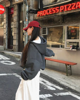 [BELLIDE MADE] Noah, loose fit two-way zip-up hoodie