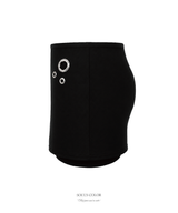 メタルアイレットミニスカートパンツ (2color)