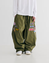 RACING PATCH SUPER WIDE PANTS KAHKI